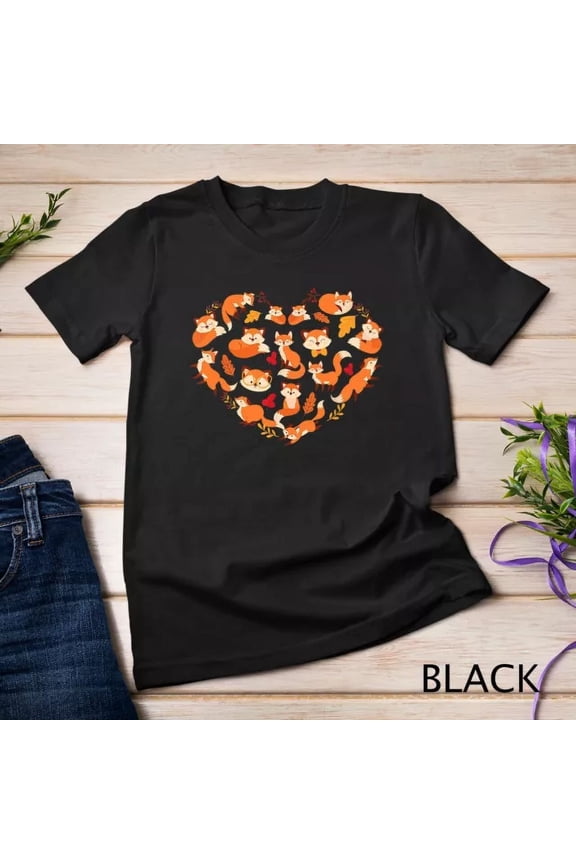 Cool Fox For Men Women Kids Heart Shaped Arctic Foxes Animal Unisex S-5XL T-Shirt