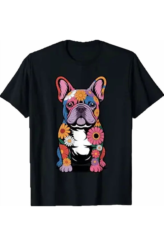 Cool French Bulldog Art for Women Mama Mom Frenchie Lover T-Shirt, Unisex Cotton T-Shirt, Sizes S-5XL