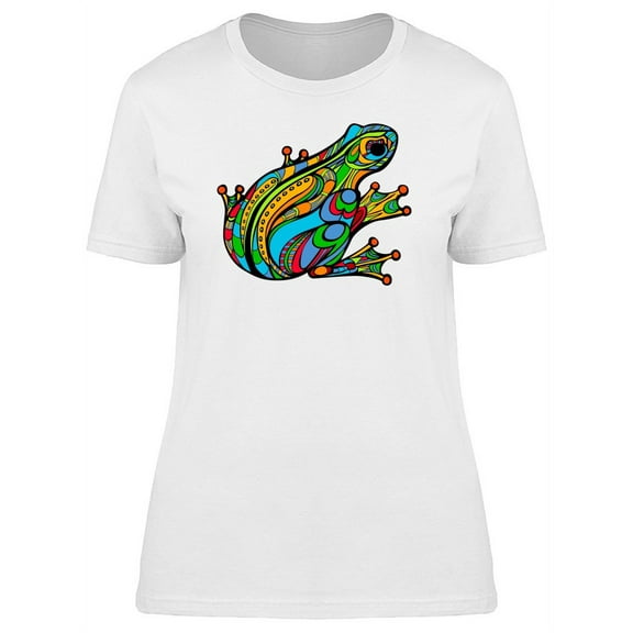 Cool Frog With Ethnic Texture T-Shirt Women -Image by Shutterstock, Female Medium