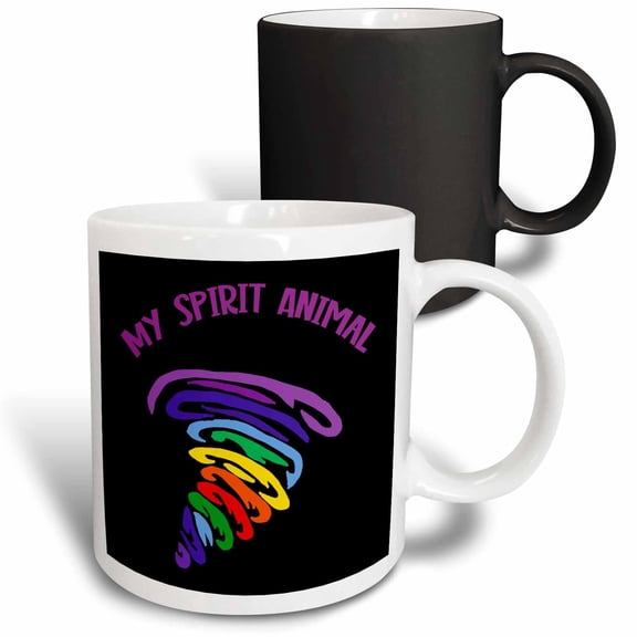 3drose, Cool Fun Colorful Tornado Is My Spirit Animal Nature Storm Cartoon, 11oz Magic Transforming Mug