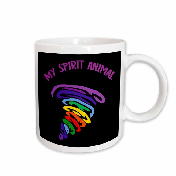 3drose, Cool Fun Colorful Tornado Is My Spirit Animal Nature Storm Cartoon, 15oz Mug