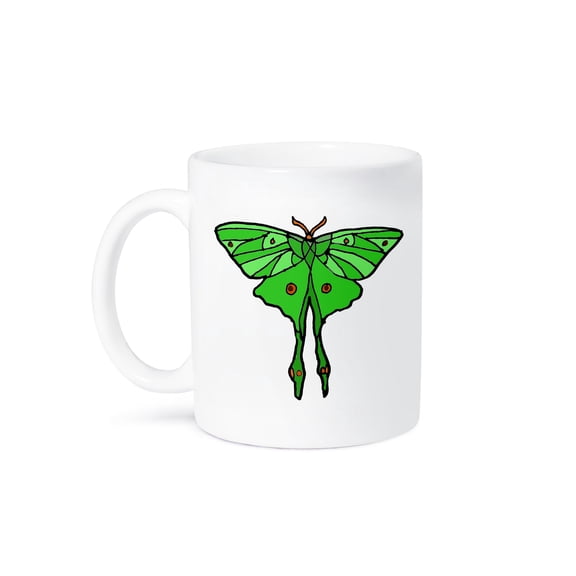 Cool Fun Flying Luna Moth Garden And Nature Art, 11oz Mug