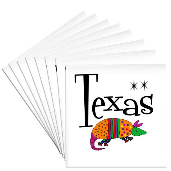 3drose, Cool Fun Texas and Armadillo Travel for Armadillo and Nature Lovers, Set of 8 Ceramic Tile Coasters