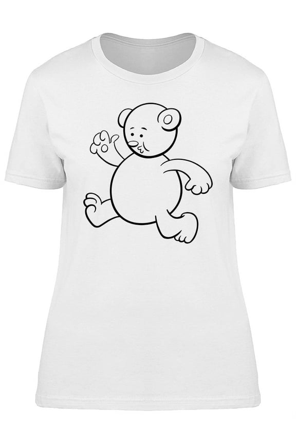 Cool Funny Bear Doodle Cartoon T-Shirt Women -Image by Shutterstock, Female Small
