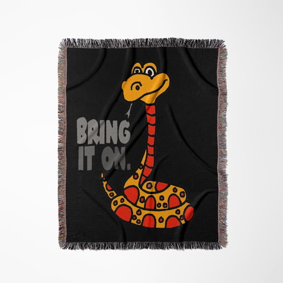 Cool Funny Bring It On Python Snake Talking To Python Hunters, Woven Blanket