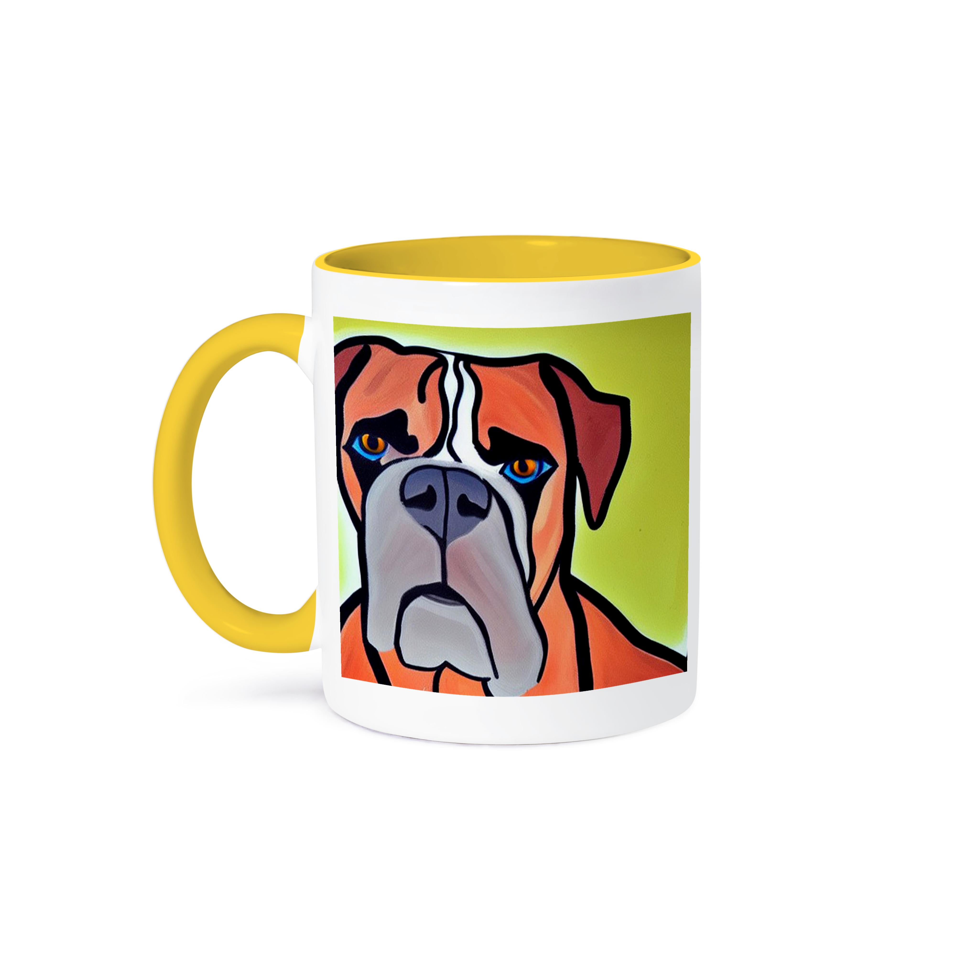 Cool Funny Cute Artsy Colorful Boxer Puppy Dog Picasso Style Art , 15oz ...