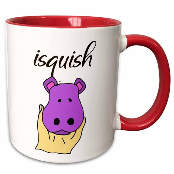 Cool Funny Cute isquish Hippo Squishy Toy 15oz Two-Tone Red Mug mug-304411-10