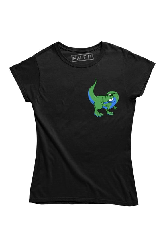 Cool Funny Dinosaur T-rex Pocket Printed Design Animal Lover Women's T-Shirt