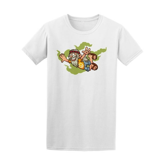 Cool & Funny Flying Hippie Man T-Shirt Men -Image by Shutterstock, Male 3X-Large
