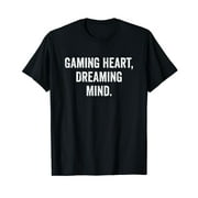Cool Funny Gaming Heart, Dreaming Mind, Gamer Lovers T-Shirt,Premium Polyester Breathable Tee Shirt-L