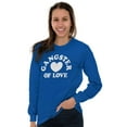 thumbnail image 1 of Cool Funny Gangster of Love Heart Women's Long Sleeve T Shirt Brisco Brands X, 1 of 2