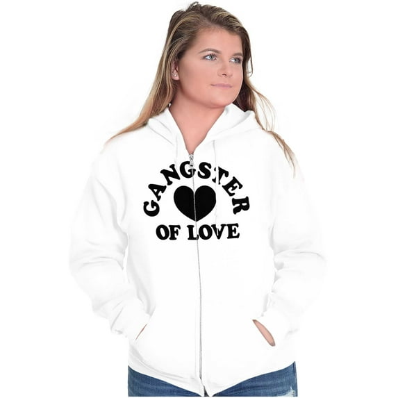 Cool Funny Gangster of Love Heart Zip Hoodie Sweatshirt Women Brisco Brands M
