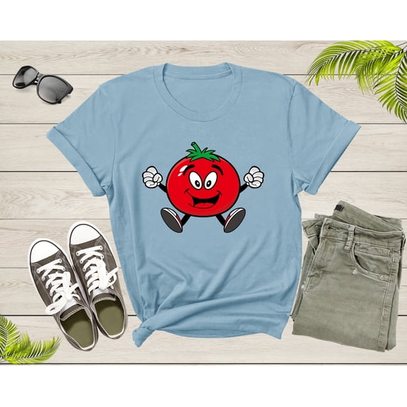 Cool Funny Happy Ripe Red Tomato Fruit for Men Women Kids T-Shirt Tomato T Shirt Gift for Men Women Kids Boys Girls Tomato Fruit TShirt