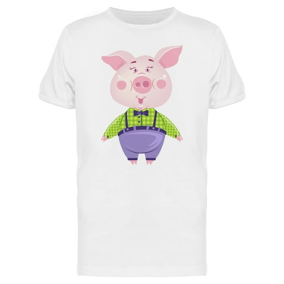 Cool Funny Pig Cartoon T-Shirt Men -Image by Shutterstock, Male Medium