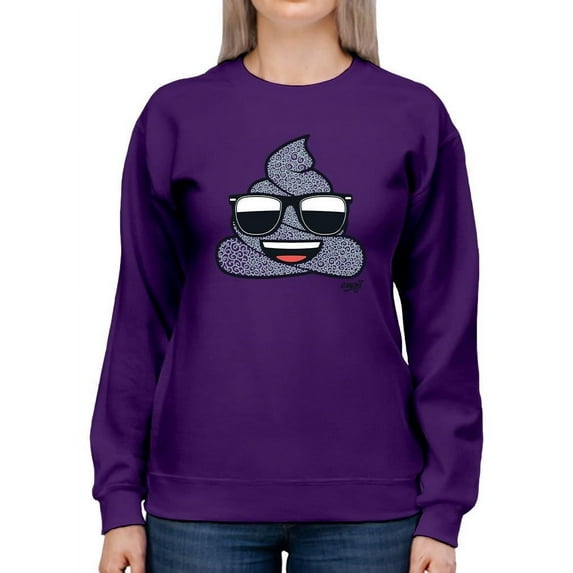 Cool Funny Poop In Shades Trendy Graphic Symbol Women's Sweatshirt