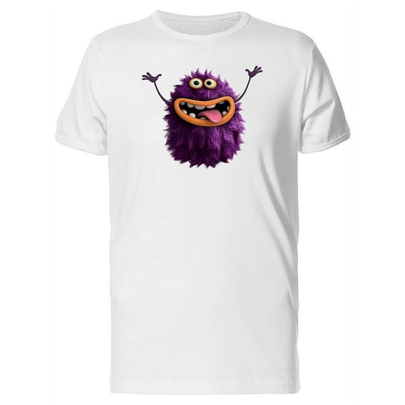 Cool Funny Purple Furry Monster T-Shirt Men -Image by Shutterstock, Male Large