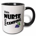 thumbnail image 1 of 3drose, Cool Funny This Nurse Loves Camping with Tent Art Cartoon, 11oz Two-tone Black Mug, 1 of 6