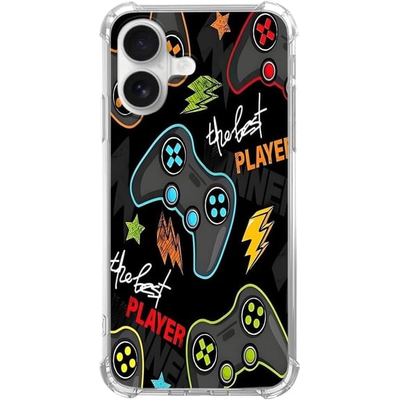 Cool Game Controller Graffiti Case for iPhone 17,Street Style, Trendy Cool Soft TPU Bumper Cover Case for iPhone 17