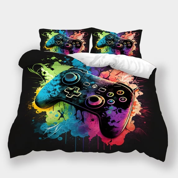 Cool Gamepad Printed Comforter Cover Set Boy Man Fashion Bedroom Decor Home Textiles,Twin (68"x86")