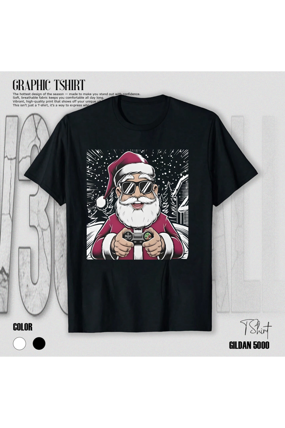 Cool Gamer Festive Father Winter Video Game Graphic Holiday Gift Unisex T-Shirt V15188, up to Size 5XL