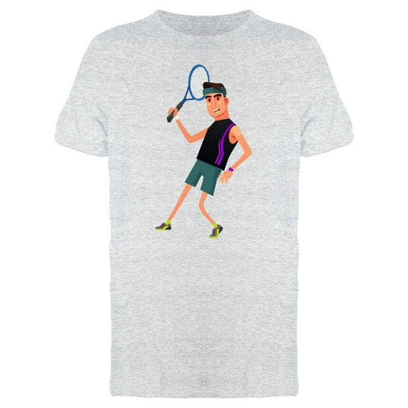 Cool Gamer Man Playing Tennis T-Shirt Men -Image by Shutterstock, Male Medium