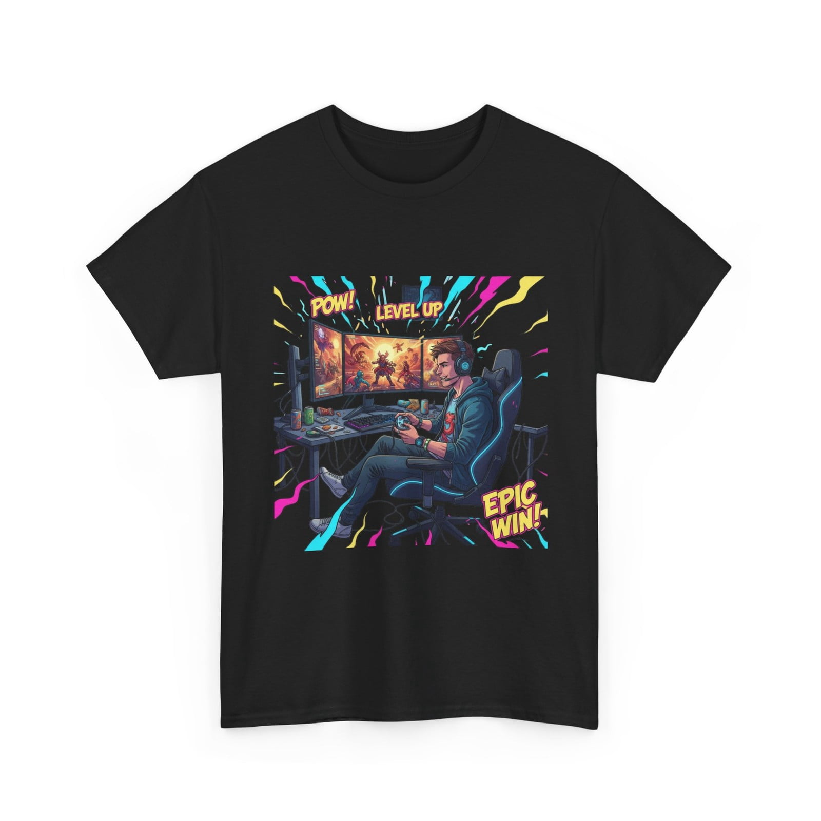Cool Gamer Setup Illustration Tee | PC Gaming Controller, Epic Win, Fun ...