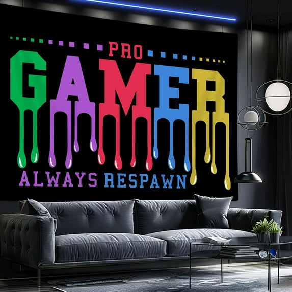 Cool Gamer Tapestry Wall Poster, Game Room Gaming Tapestry Wall Hanging Posters for Boys Room, Black Tapestries Bedroom Dorm Room Living Home Decor, 60X40IN