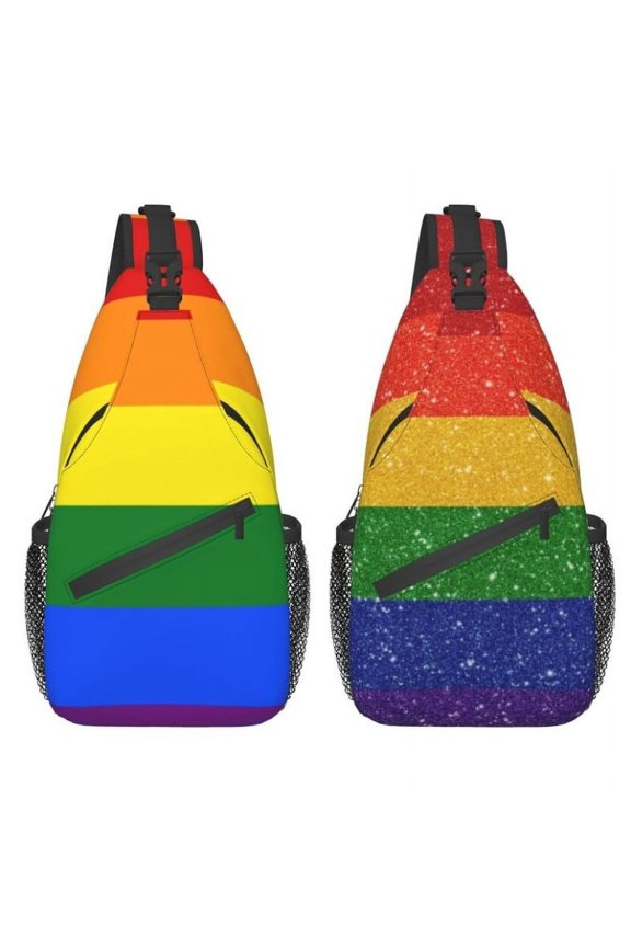 Cool Gay Pride LGBT Flag Sling Bags for Traveling Men LGBTQ Lesbian Chest Crossbody Backpack Shoulder Daypack