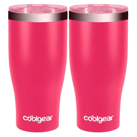 Cool Gear 2-Pack 20 Ounce Curve Tumbler | Stainless Steel Double Wal Vacuum Sealed Water Bottle with Slider Lid