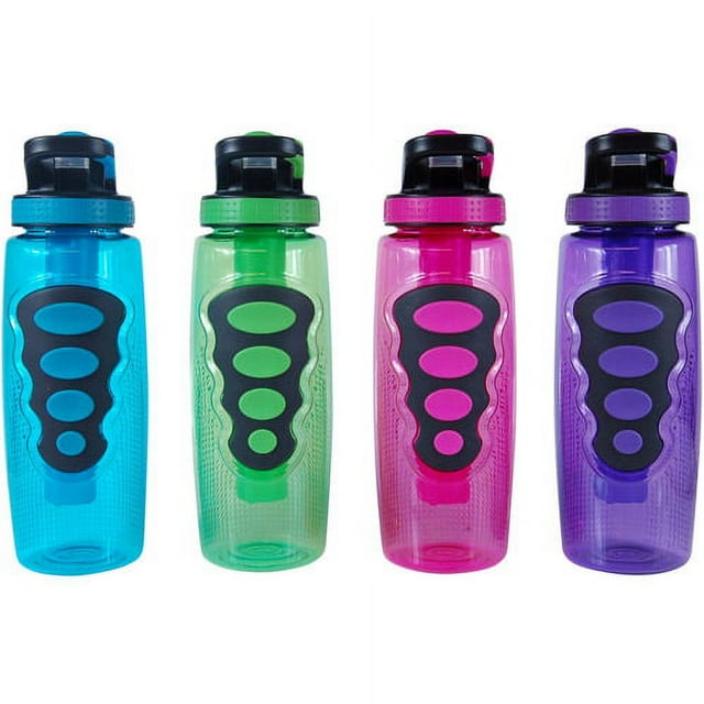 Cool Gear 32-Ounce Avenger Bottle with Freezer Stick, Set of 4 ...