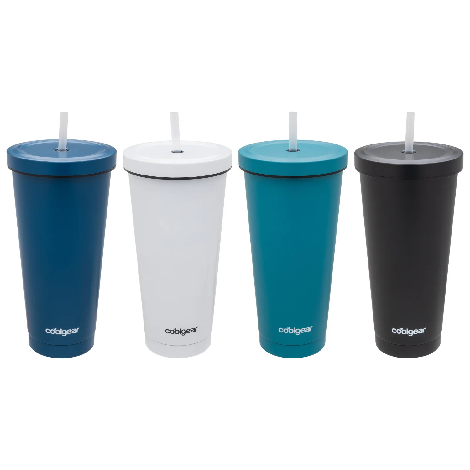 Cool Gear 4-Pack 25 oz Tauton Insulated Stainless Steel Chillers with Twist Top and Reusable Straw | Eco Friendly Travel Tumbler for Home, Work, Gym & More | Keep Drinks Cold For Hours - image 1 of 2