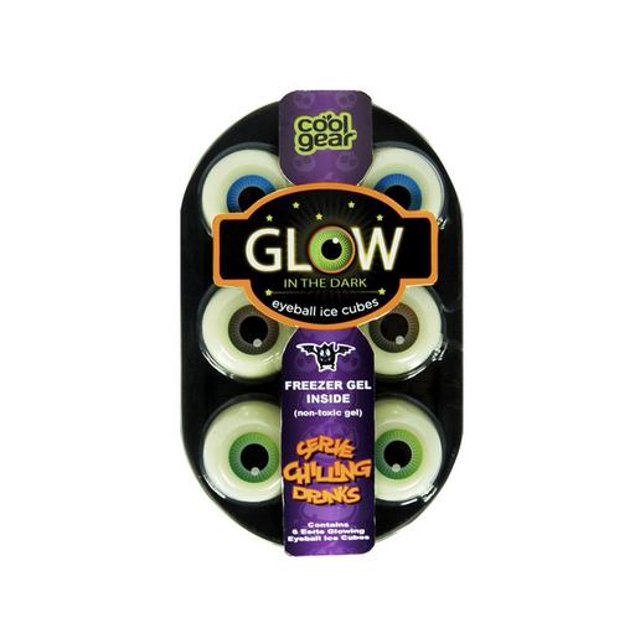 Cool Gear 6 Glow in the Dark Eyeball Ice Cubes (Non Toxic Gel) Serve