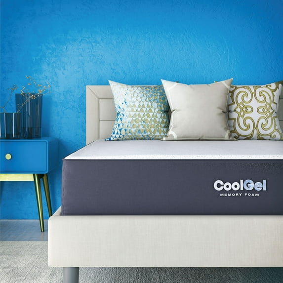 Cool Gel 10" California King Medium Tight Top Gel Memory Foam Mattress, Grey