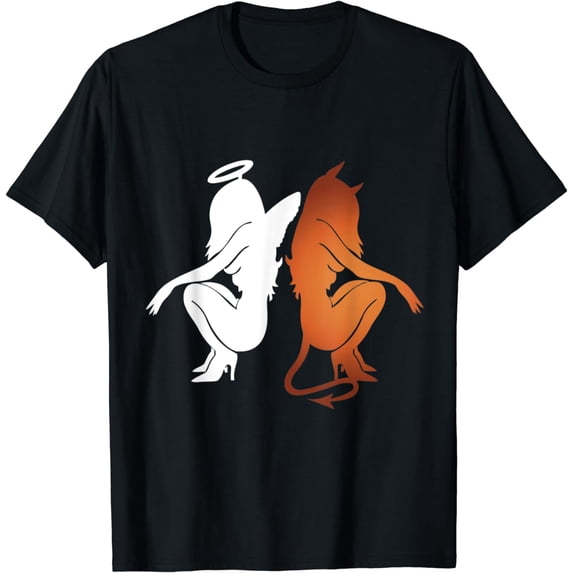 Cool Gemini Horoscope White Angel Red Devil T-Shirt