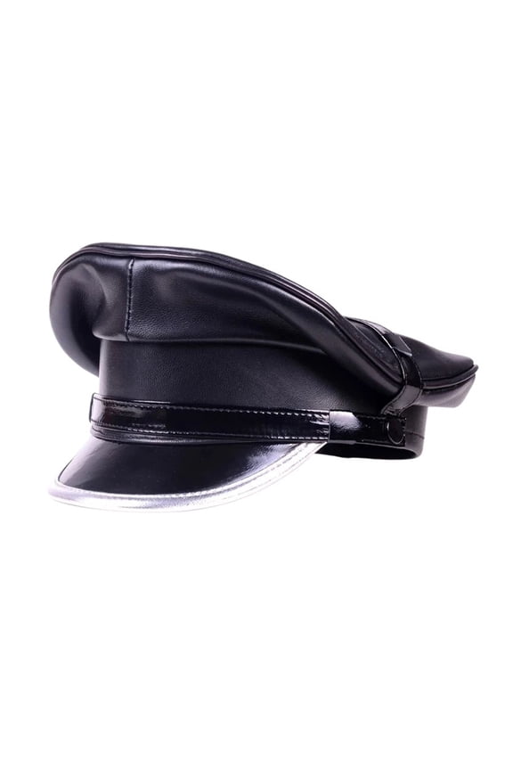 Cool Genuine Leather Hat Men Male Germany Officer Visor Cap Locomotive Retro German Hat Cortical Casquette ,Fashion Design