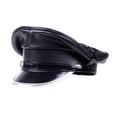 thumbnail image 1 of Cool Genuine Leather Hat Men Male Germany Officer Visor Cap Locomotive Retro German Hat Cortical Casquette ,Soft Touch, 1 of 6