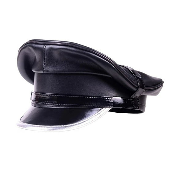 Cool Genuine Leather Hat Men Male Germany Officer Visor Cap Locomotive Retro German Hat Cortical Casquette ,Soft Touch