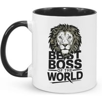 Cool Gifts for Bosses- Boss Ceramic Coffee Mug -Lion Pattern Boss Mug- Best Boss of the World- Best Boss Gifts for Men-Best Boss Mug Christmas Gifts for Boss(White 11oz)