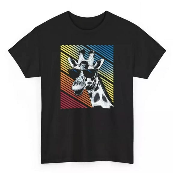 Cool Giraffe With Sunglasses Retro T-Shirt - Animals Novelty Funny Graphic Tee Unisex S-5XL Hot Trending Shirt, Vintage Birthday Gift