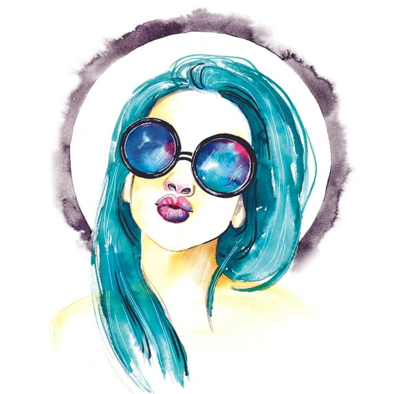 Cool Girl Watercolor Texture Text Letter Customized Wall Decal Custom Vinyl Wall Art - Personalized Name - Baby Girls Boys Kids Bedroom Wall Decal Room Decor Wall Stickers Decoration Size (20x12 inch)