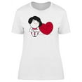 thumbnail image 1 of Cool Girl With A Red Heart T-Shirt Women -Image by Shutterstock, Female Small, 1 of 2