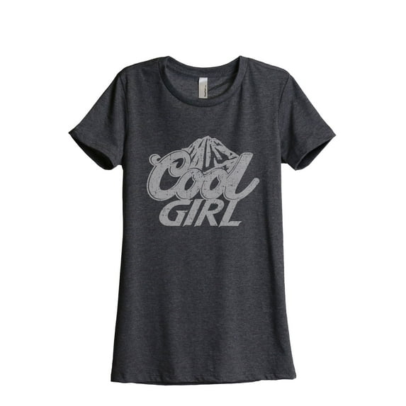 Cool Girl Women's Fashion Relaxed T-Shirt Tee Charcoal Grey Large