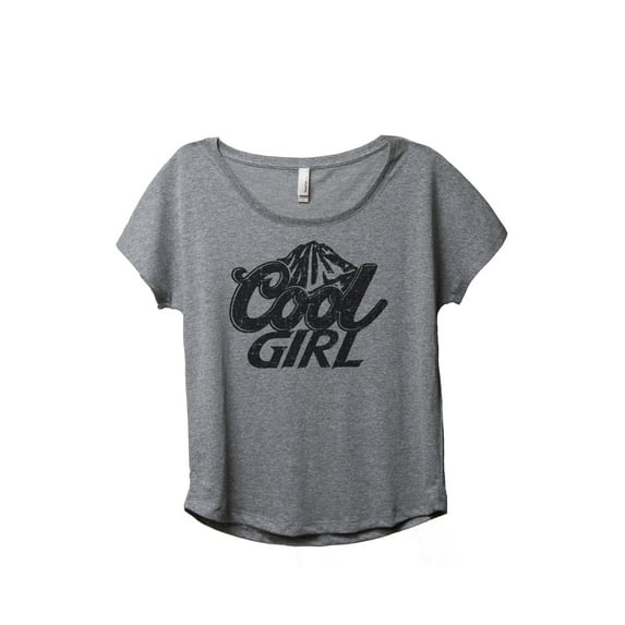 Cool Girl Women's Fashion Slouchy Dolman T-Shirt Tee Heather Grey Small