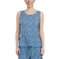 thumbnail image 1 of Cool Girl Women's Keep it Basic Cooling Printed Sleep Tank Top with Ruffle Hem, Blue Leopard, 3X, 1 of 3