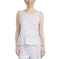 thumbnail image 1 of Cool Girl Women's Keep it Basic Cooling Printed Sleep Tank Top with Ruffle Hem, Slippers, 3X, 1 of 3