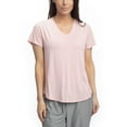 thumbnail image 1 of Cool Girl Women's Relaxed Cooling V-Neck T-Shirt with High Low Hem Sleep T-Shirt Pink, 1 of 3
