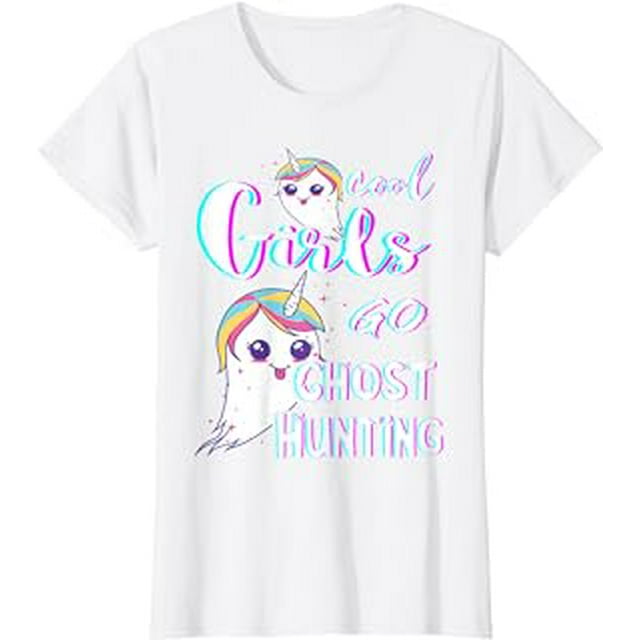 Cool Girls Go Ghost Hunting Paranormal Ghost Hunter Unicorn T-Shirt - Walmart.com