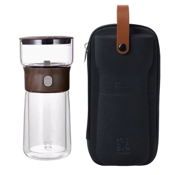 Cool Glass Teapot With Infuser And Insulated Mug Portable Tea Kit For Loose Tea Diffuser Teapot Alternative For Tea Lover (B)