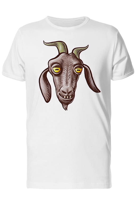Cool Goat Head Cartoon T-Shirt Men -Image by Shutterstock, Male 4X-Large