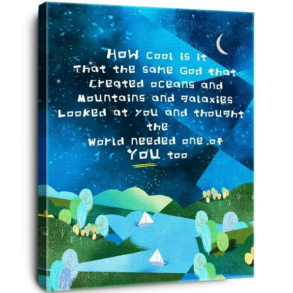 How Cool is it The Same God Inspirational Bible Verses Canvas Prints Wall Art for Teens Kids Bedroom Nursery Classroom Dorm Wall Decor, Christian Gifts for Kids